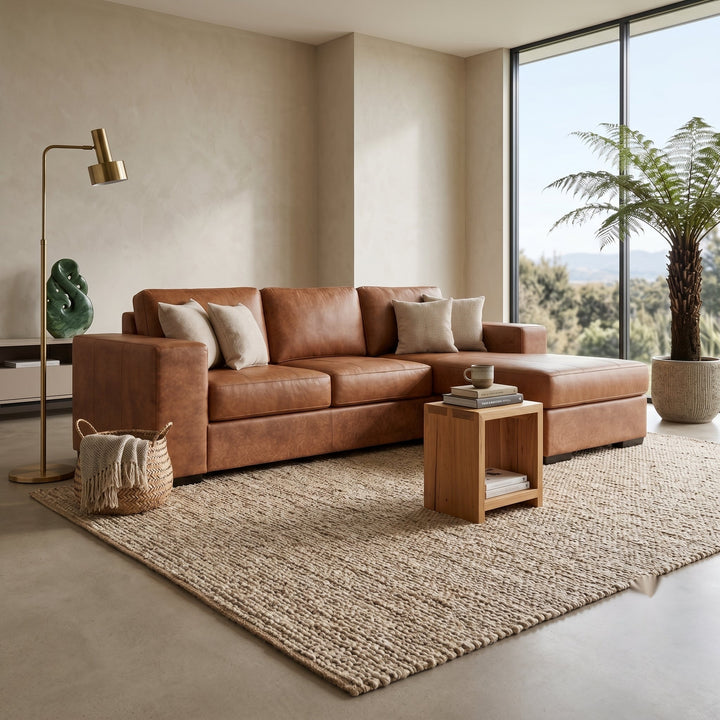 NZ Made Evoque 3 Seater with Chaise Corner Sofa | Furniture World NZ