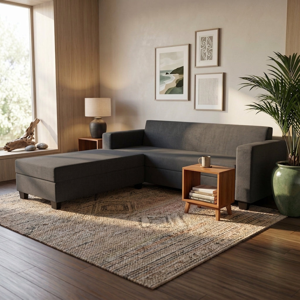 NZ Made Eco 4 Seater with Chaise Corner Sofa | Furniture World NZ