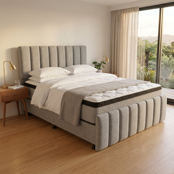NZ Made Wave Bed Frame + Bliss Max Medium Mattress | Furniture World NZ