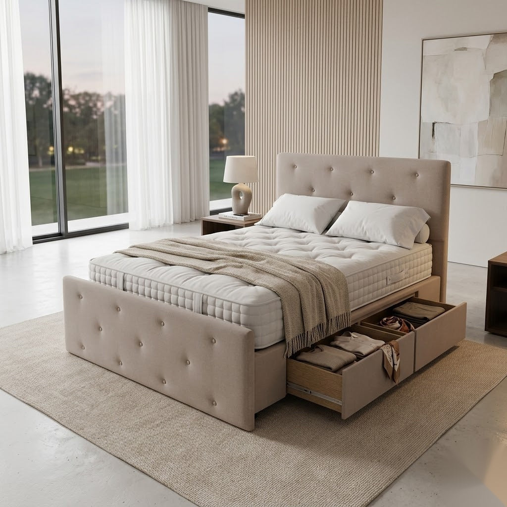 NZ Made Crown Bed Frame With Drawers - Image 7 | Furniture World NZ