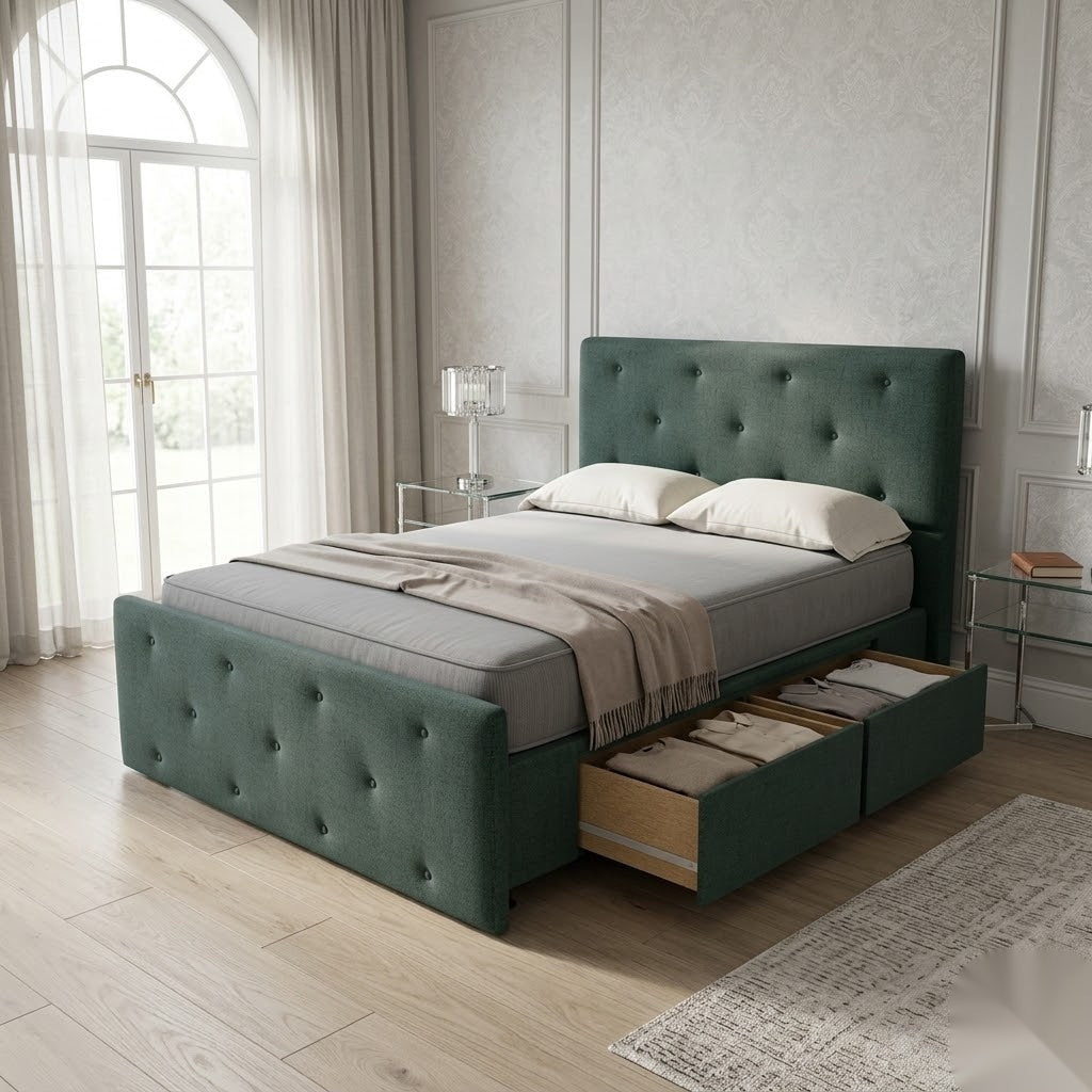 NZ Made Crown Bed Frame With Drawers - Image 10 | Furniture World NZ