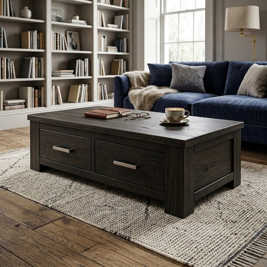 Zeno 2 Drawer Coffee Table | Furniture World NZ