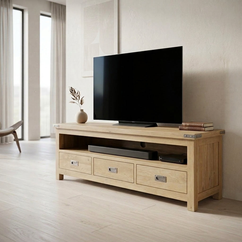 Torin 3 Drawer TV Unit – Honey Wash | Furniture World NZ