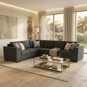 NZ Made Harbor 6 Seater Corner Sofa-Ramsey Biscuit - Detail View | Furniture World NZ