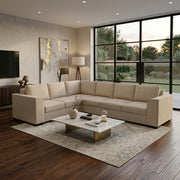 NZ Made Harbor 6 Seater Corner Sofa-Ramsey Biscuit | Furniture World NZ