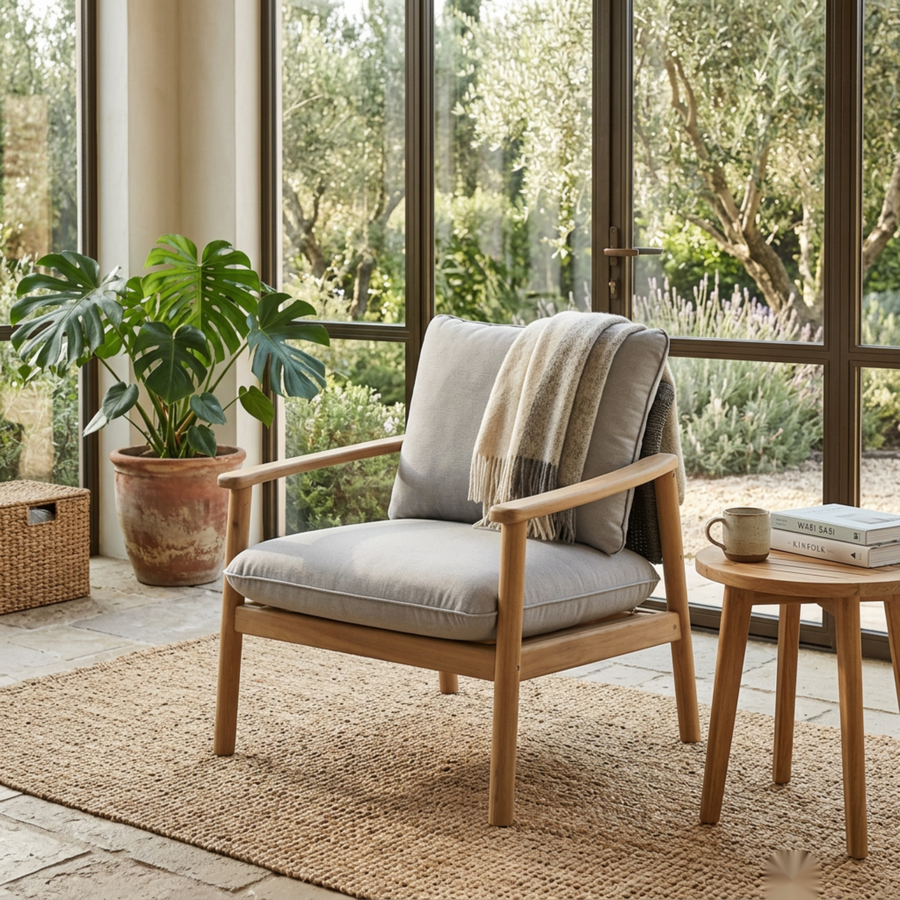 Calen 1 Seater Armchair – Washed Fabric Grey | Furniture World NZ