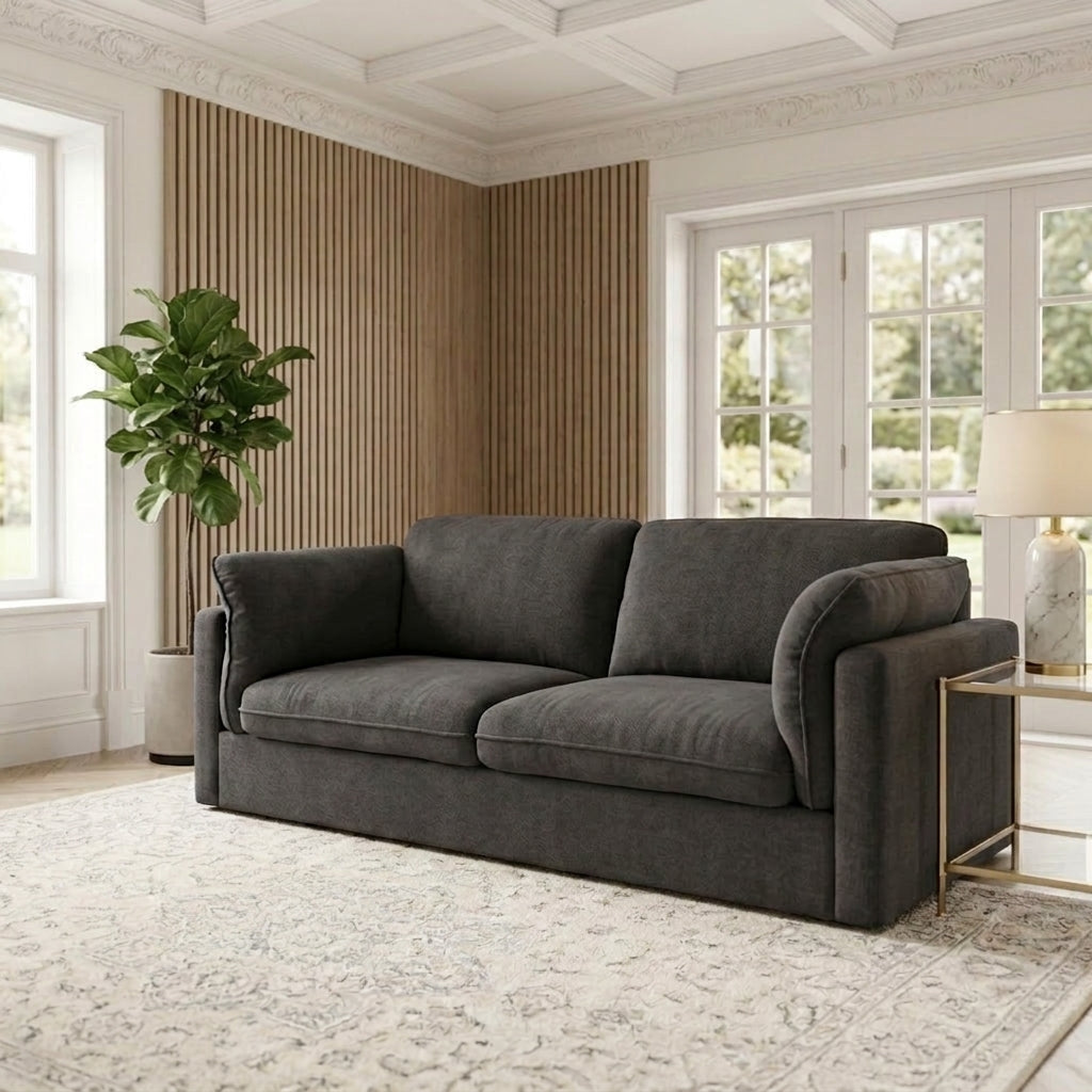 Avion 2.5 Seater Glamour Sofa – Licorice | Furniture World NZ