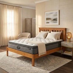 EasyRest Bed Frame + SleepMax Pillow Top Mattress Sleeplite Pocket Spring Mattress