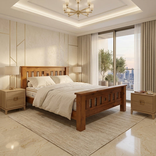 Edison Bed Frame + Bliss Euro Top  Pocket Spring Mattress Super King | Furniture World NZ