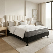 Flexi Bed Base in a Box-Black Velvet + Sleeptime Spazor Pocket Spring Mattress | Furniture World NZ