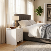 Medallion 2 Drw Bed Sider (White) - lifestyle