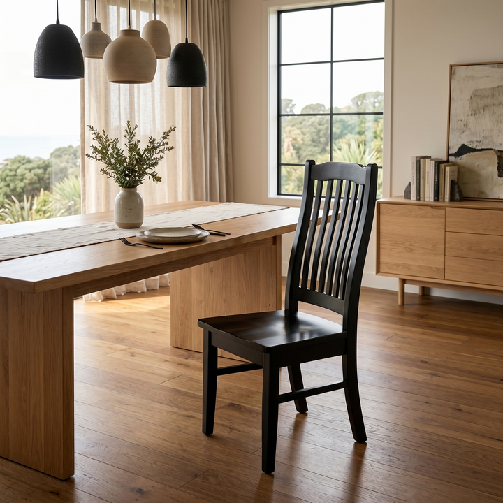 Solid Wood Dining Chair Black - lifestyle