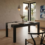 Solid Wood Dining Table Black - lifestyle