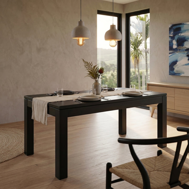 Solid Wood Dining Table Black - lifestyle