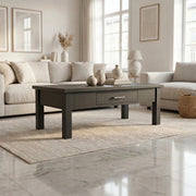 One Drawer Wooden Coffee Table Black Colour | Furniture World NZ