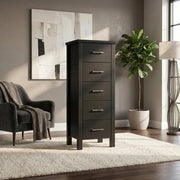 Bella 5 Drw Slimboy Black | Furniture World NZ