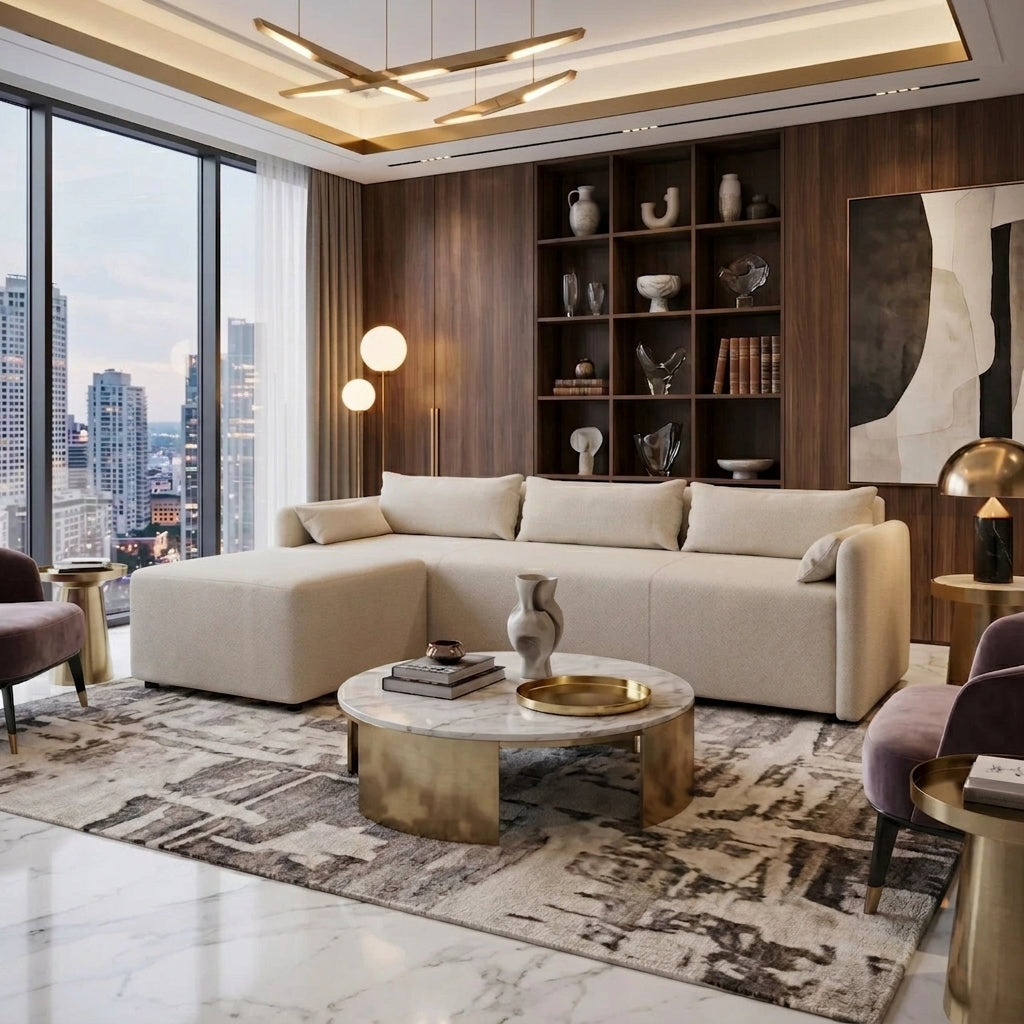 NZ Made Deseo 4 Seater With Chaise Corner Sofa - Detail View | Furniture World NZ