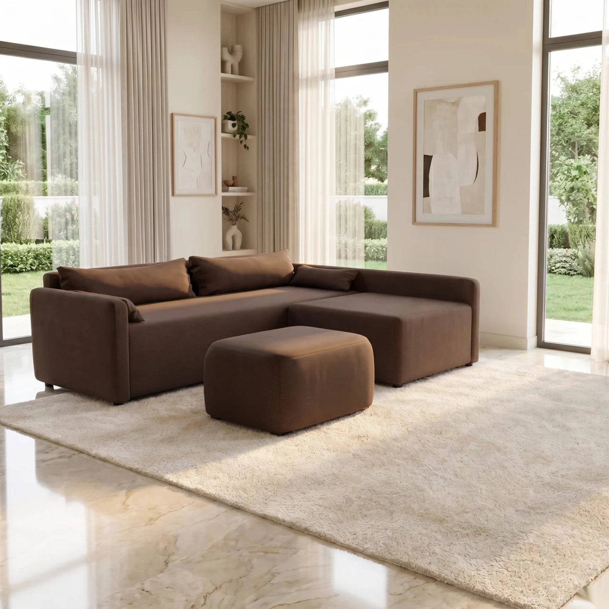 NZ Made Deseo Long-Arm With Chaise Corner Sofa - Detail View | Furniture World NZ