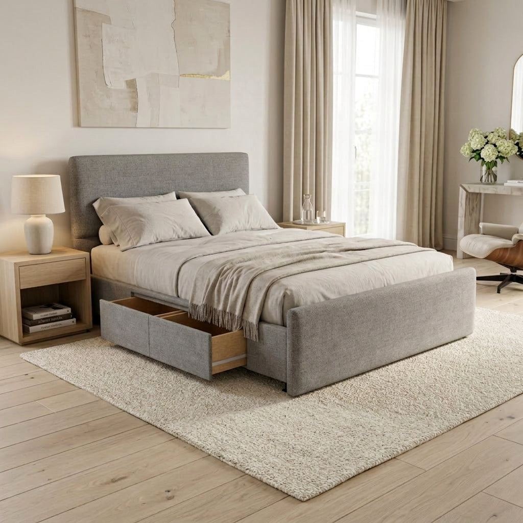 NZ Made Deaura Bed Frame With Drawers