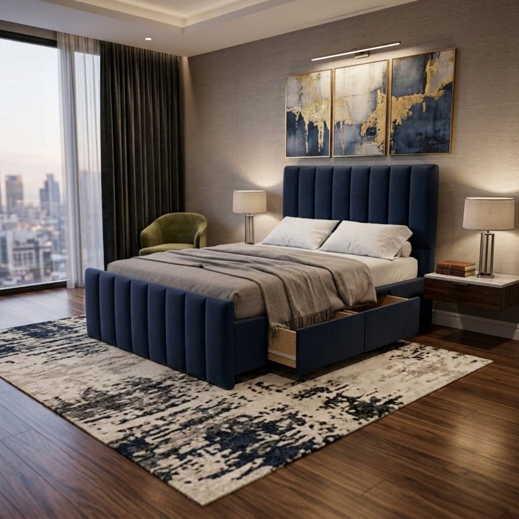 NZ Made Wave Plus Bed Frame With Drawers
