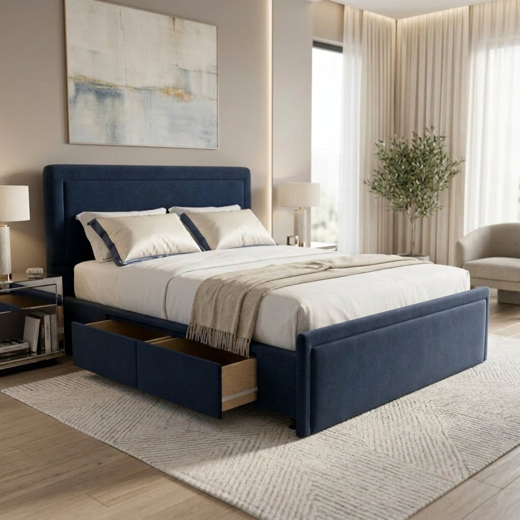 NZ Made Amber Bed Frame With Drawers