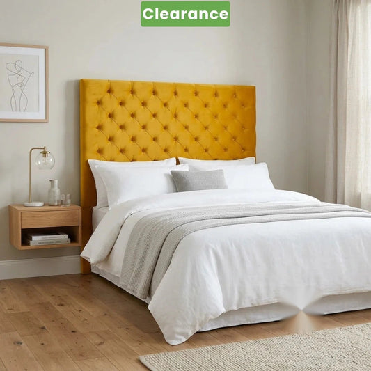 Athens Tufted Square Headboard Turmeric King Size - Floor Model - alternate view