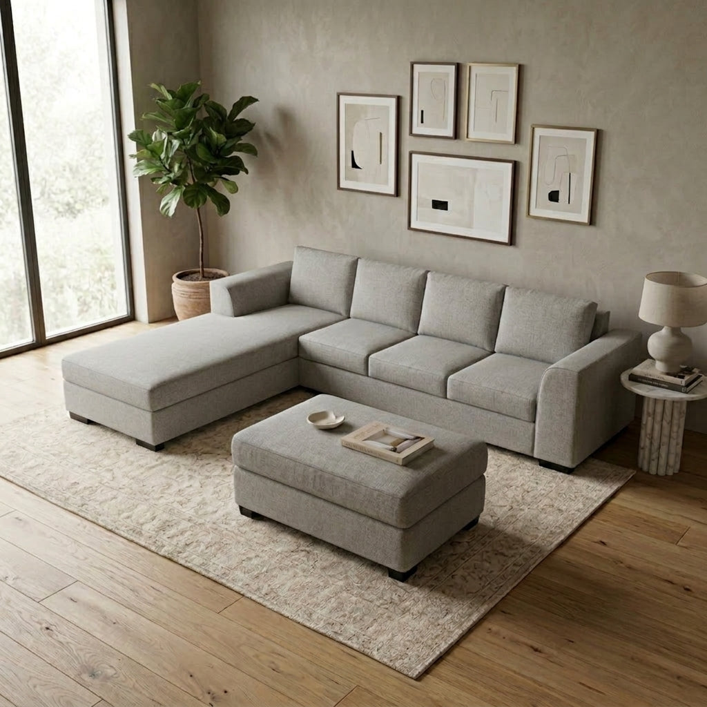 NZ Made Harbor 4 Seater with Chaise Corner Sofa