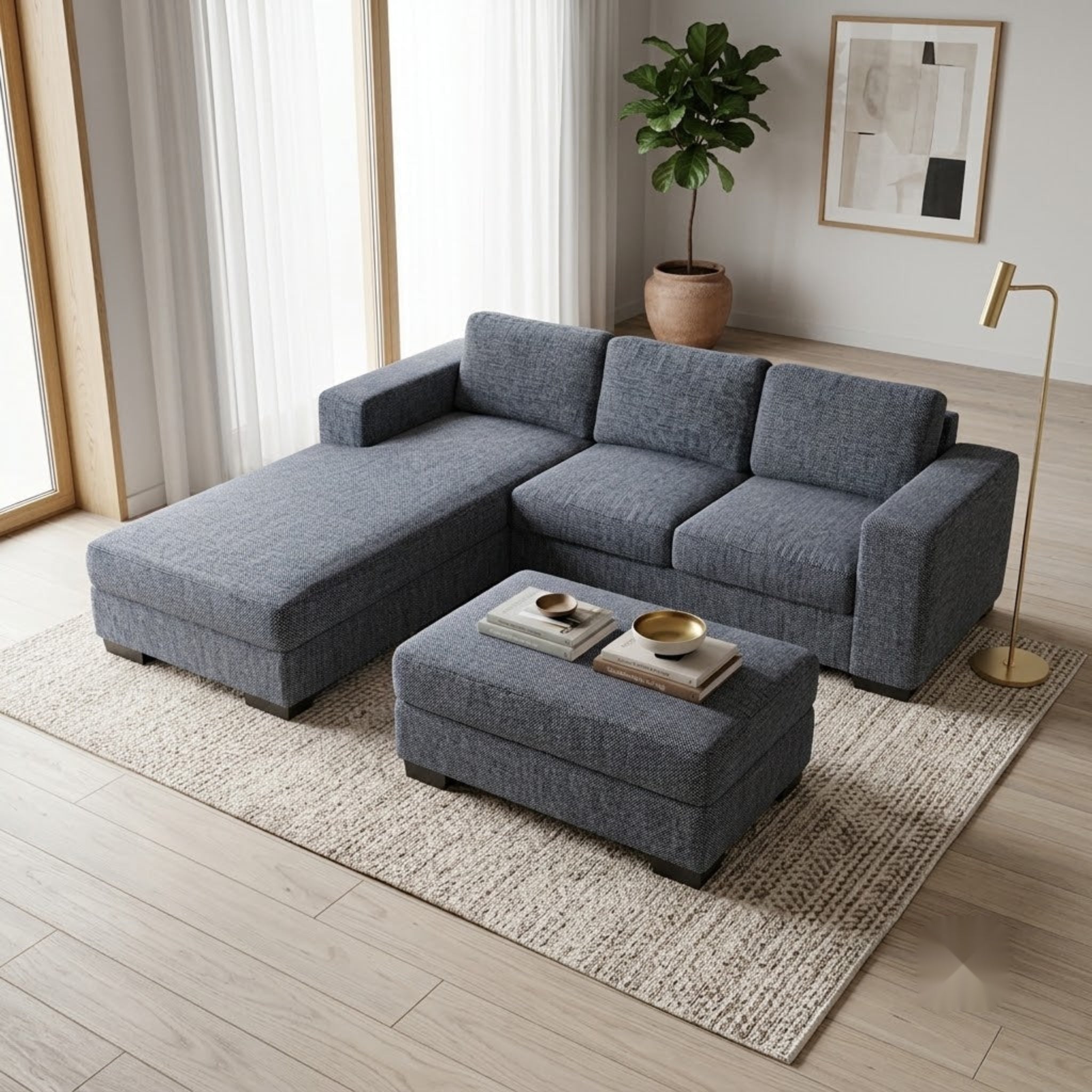 NZ Made CloudNine 3 Seater with Chaise Corner Sofa