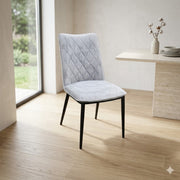 Mira Dining Chair – Dark Grey With Metal Black Legs | Furniture World NZ