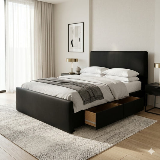 NZ Made Deaura Bed Frame With Drawers + Venus Medium Mattress — Bed Bundle | Furniture World NZ