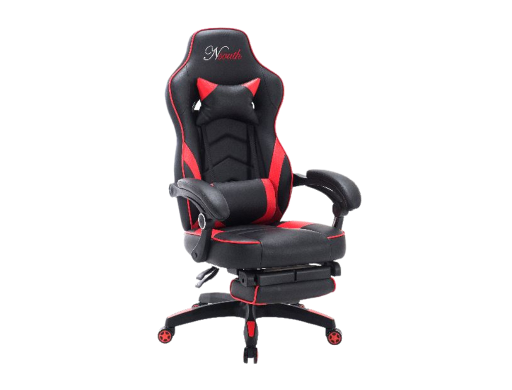 Rowan Gaming Chair Black-Red with Footrest