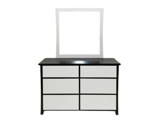 Maverick 6 Drw Dresser / Mirror (Black/White)