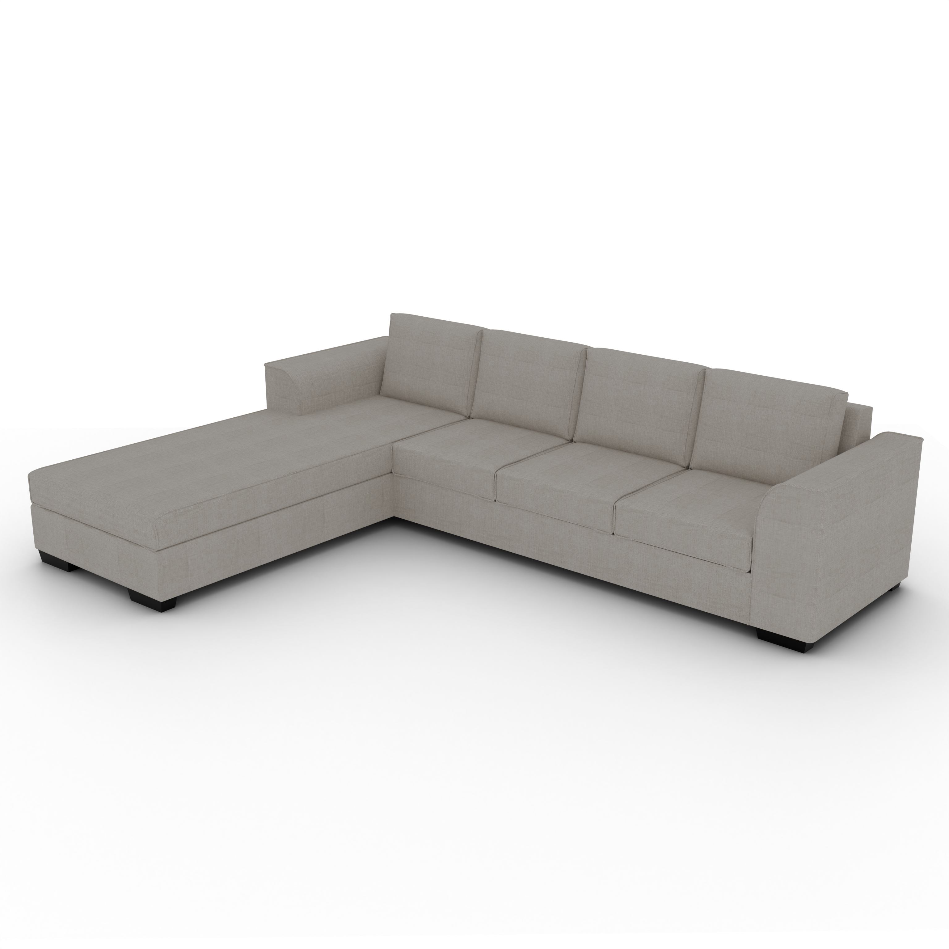 NZ Made Harbor 4 Seater with Chaise Corner Sofa-Ramsey Biscuit