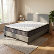Sleeptime  Bed Frame Linen Grey + SleepTime Pocket Pillowtop Mattress - lifestyle