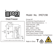 Imprasio 198L Chest Freezer IMCF198