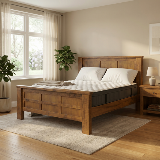 Oakwood Bed Frame +SleepTime Pocket Pillowtop Mattress - lifestyle
