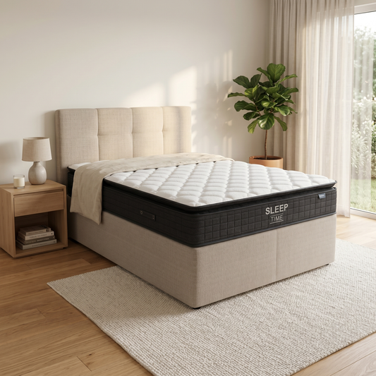NZ Made Napbox Storage Bed +SleepTime Medium Mattress - lifestyle