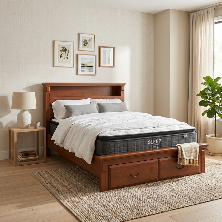 Serena Bed Frame + SleepTime Medium Mattress - lifestyle