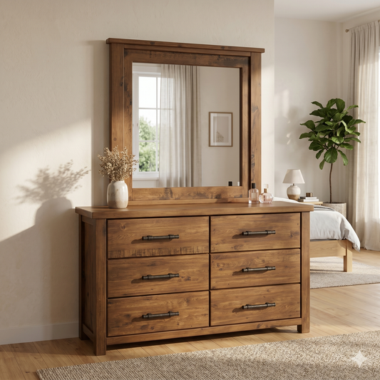 Oakwood 6 Drw Dresser / Mirror - lifestyle