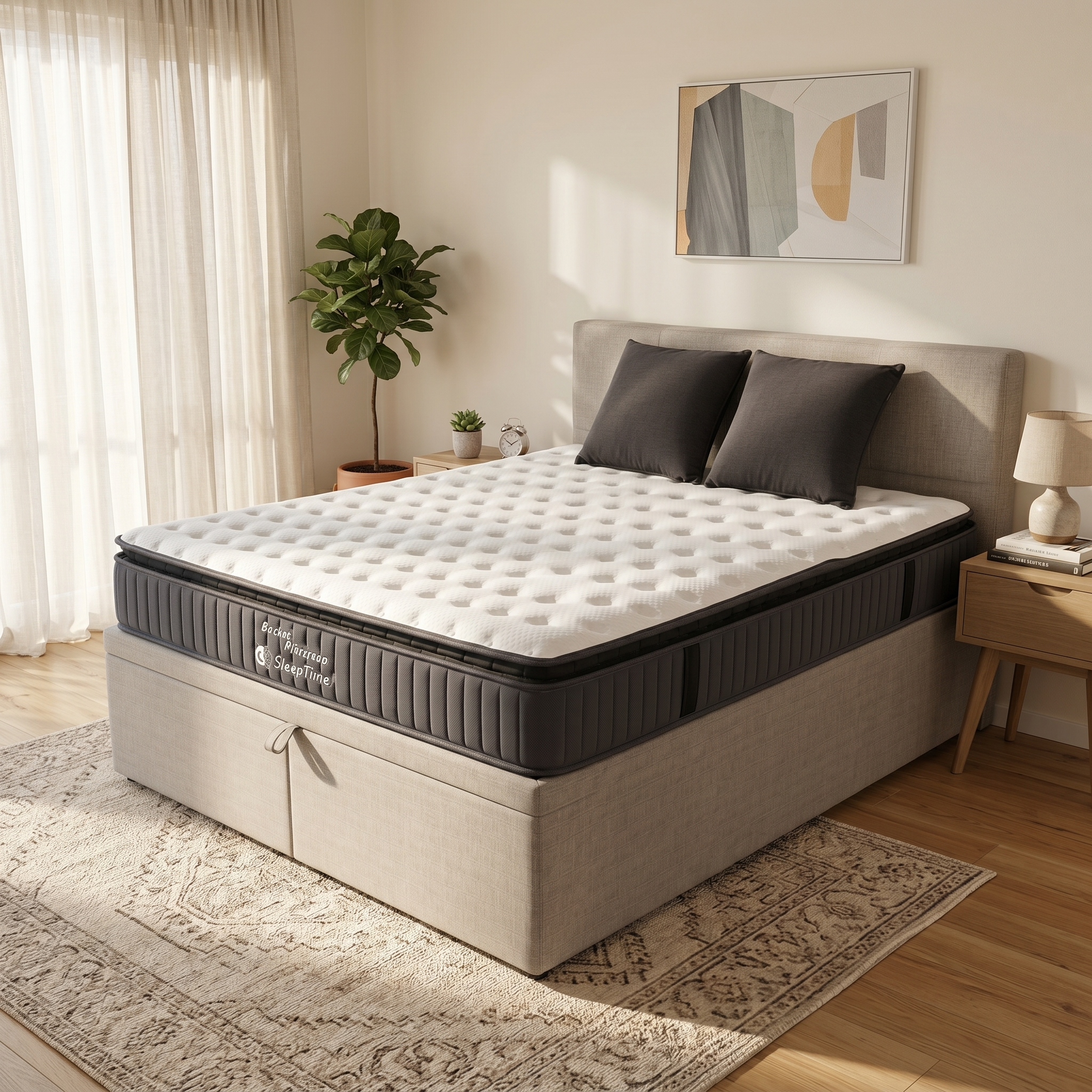 NZ Made Napbox Storage Bed + SleepTime Pocket Pillowtop Mattress - lifestyle