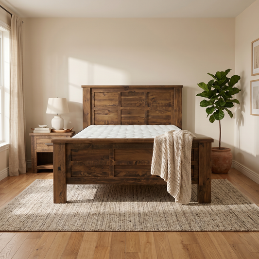 Oakwood Bed Frame +SleepTime Ultra Mattress - lifestyle