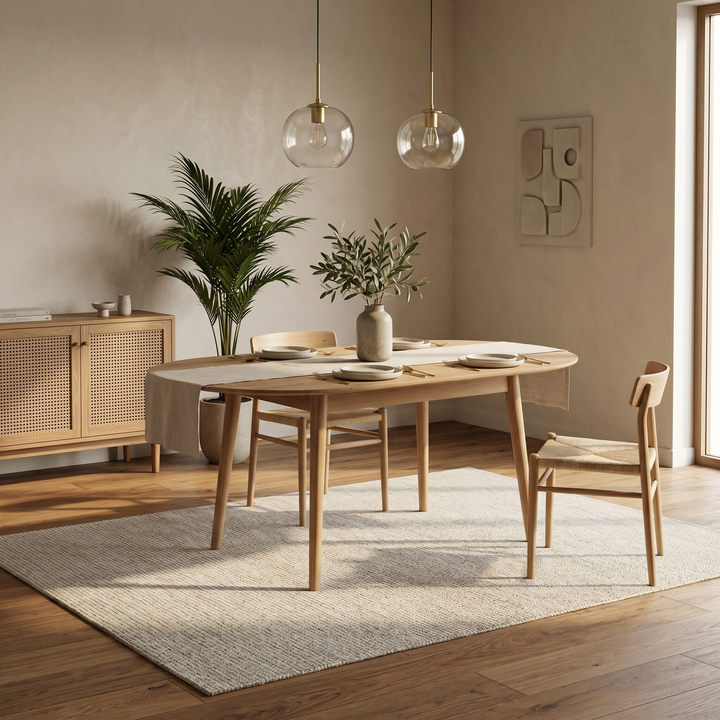 Regal Drop Leaf Wooden Dining Table 1.6m - lifestyle