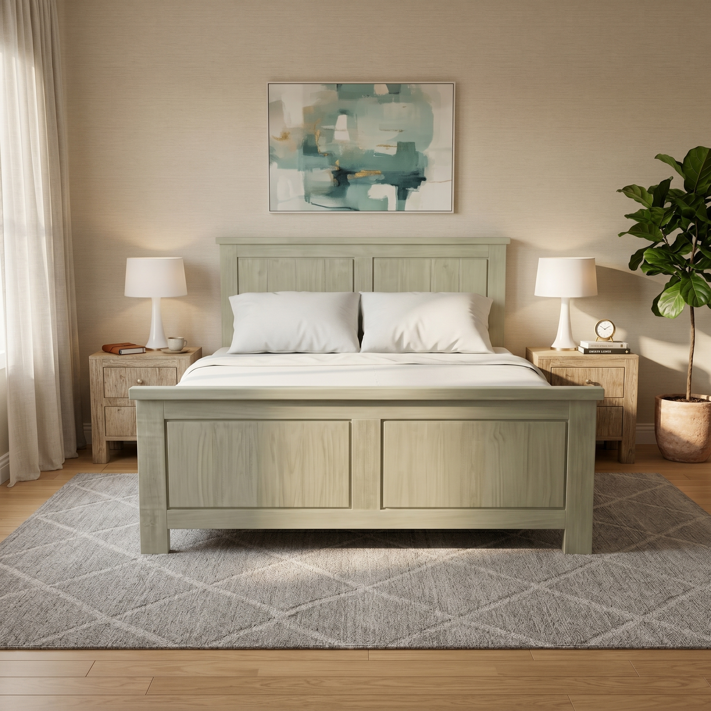 Signature Bed Frame + Sleeptime Medium Mattress - lifestyle