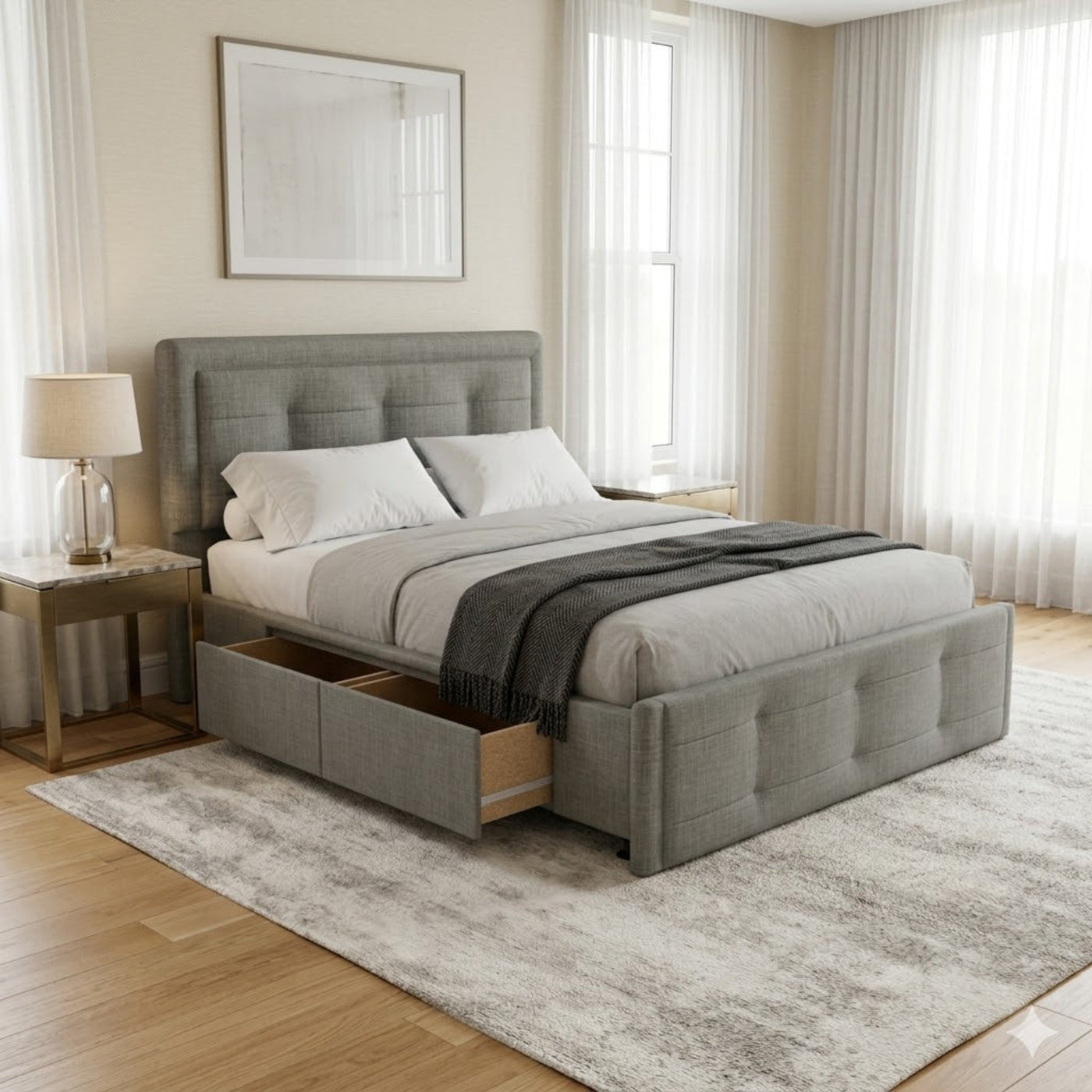 NZ Made Chelton Bed Frame With Drawer + Venus Medium Mattress — Bed Bundle | Furniture World NZ