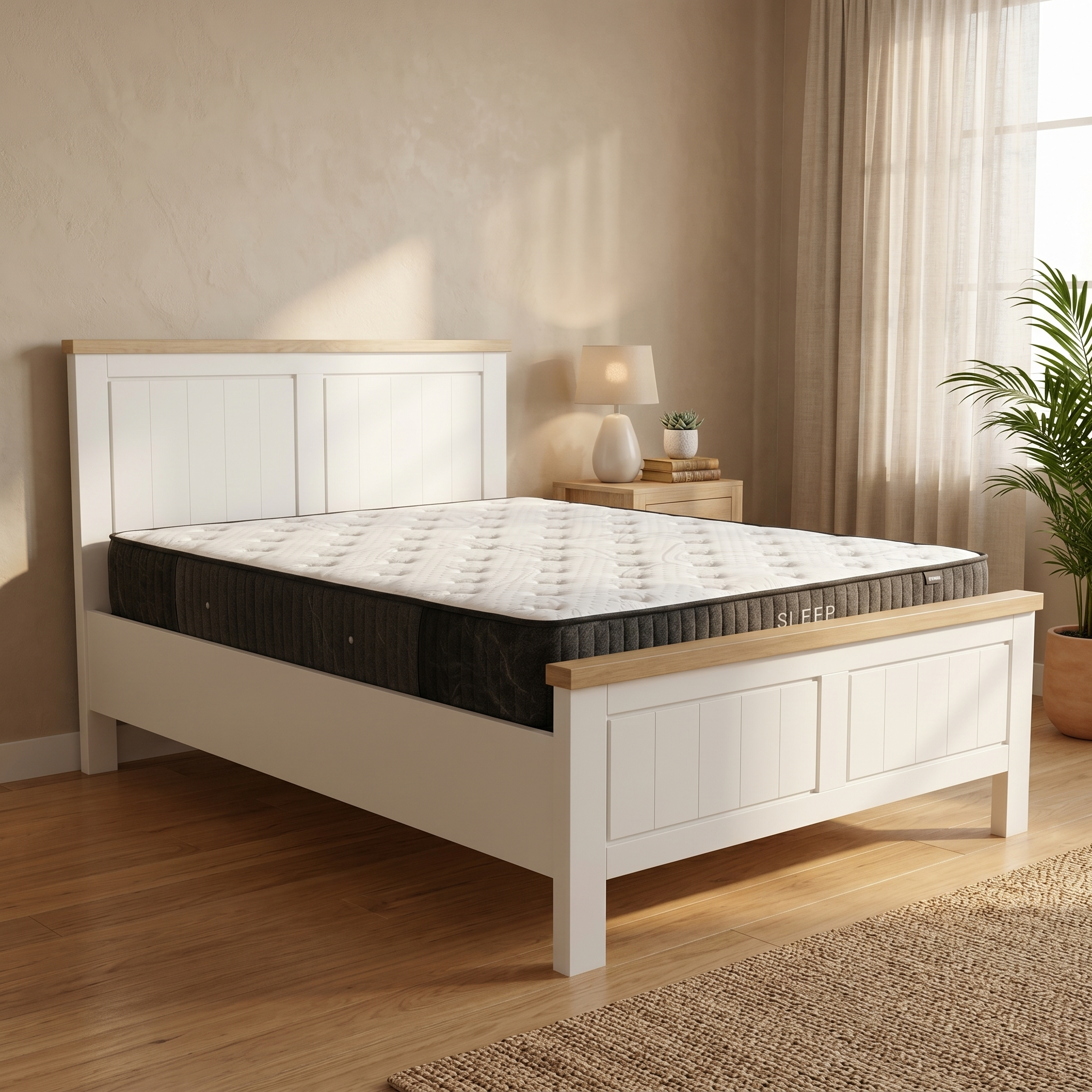 Urbannest Bed Frame + SleepTime X-Firm Mattress - lifestyle