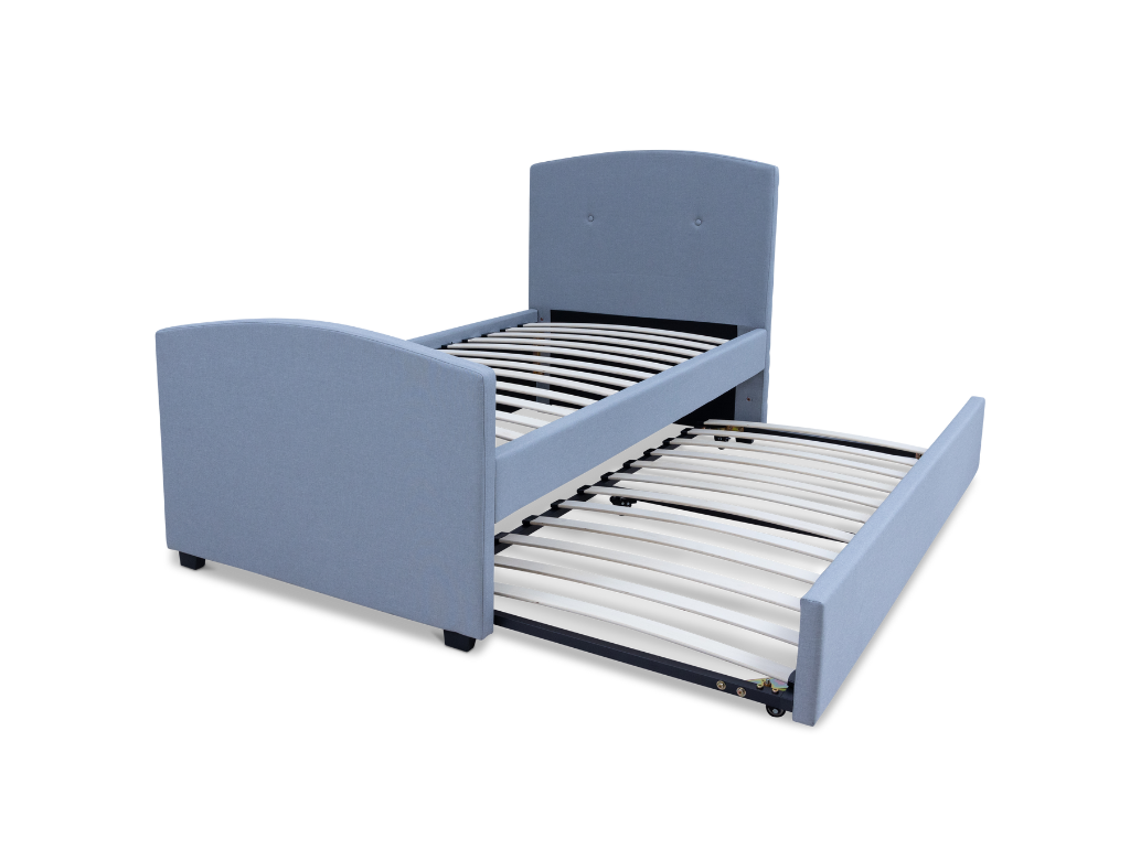 DriftEase Single Trundler Bed Frame Linen Grey