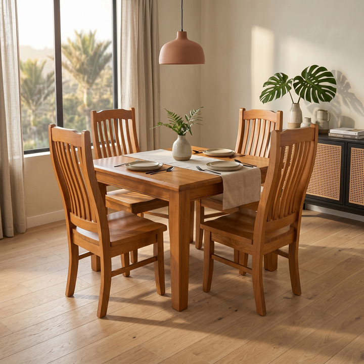 Solid Wood Dining Suite Pine - lifestyle