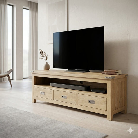 Torin 3 Drawer TV Unit – Honey Wash | Furniture World NZ