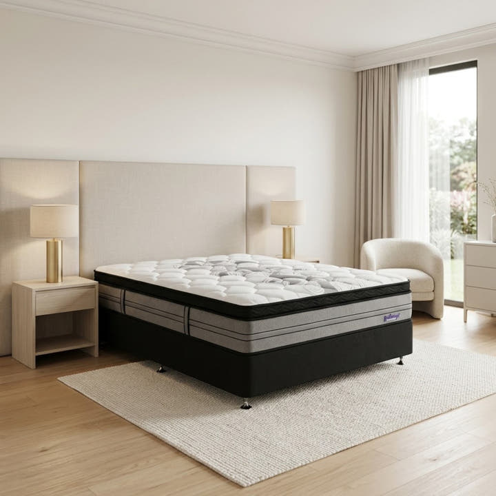 NZ Made Eco Bed Base + Omega Plush Pillowtop Mattress