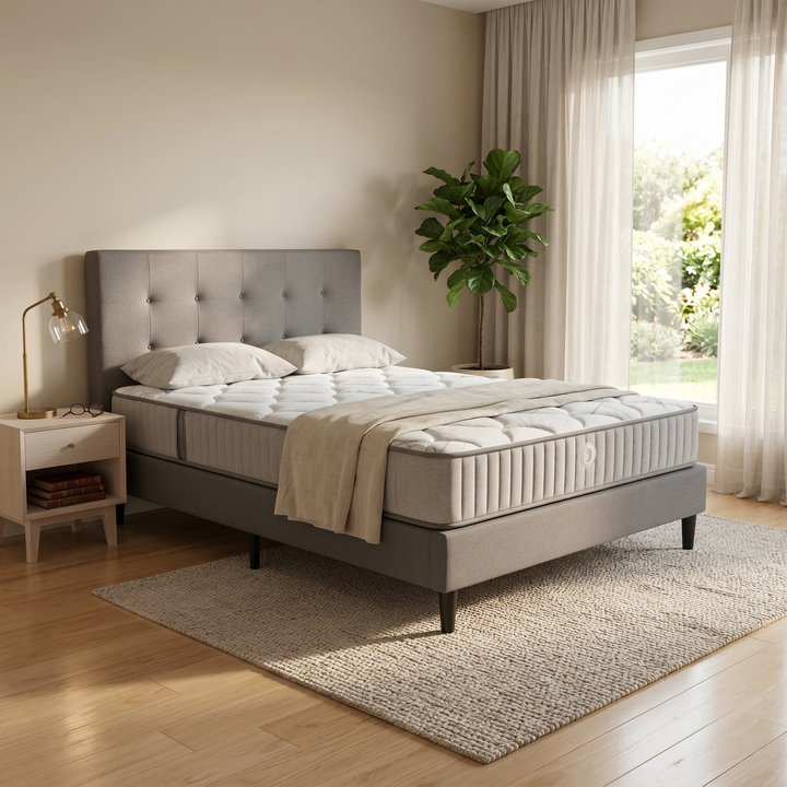 Shirley Fabric Bed Frame +Sleepmax Econ Mattress - lifestyle